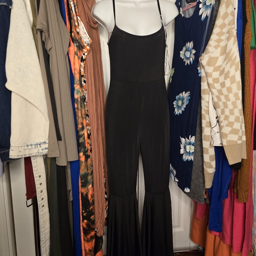 Bell Bottom Black Jumpsuit